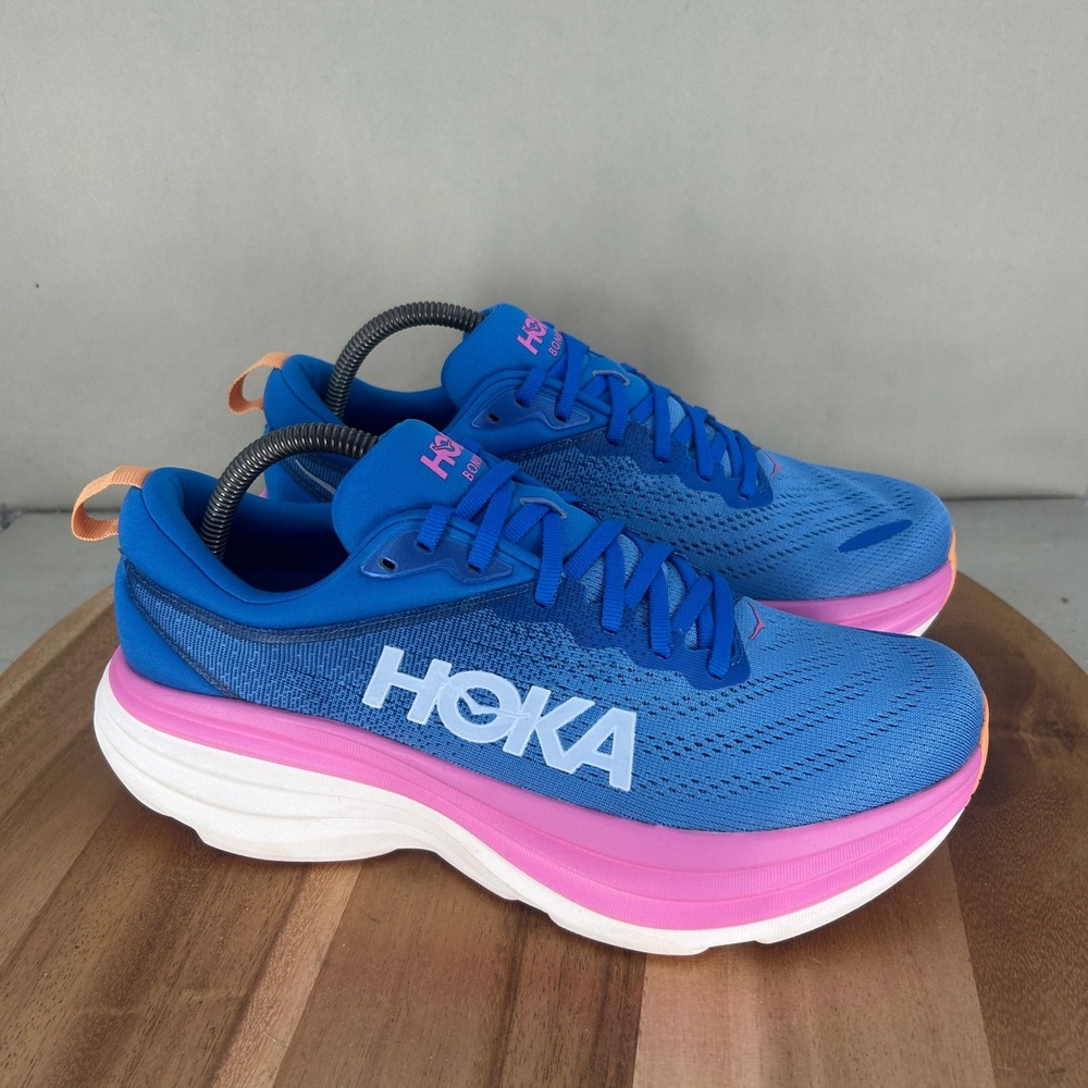 Hoka Bondi 8 Coastal Sky Allure Blue Running Shoes Womens 10B 1127952 CSAA